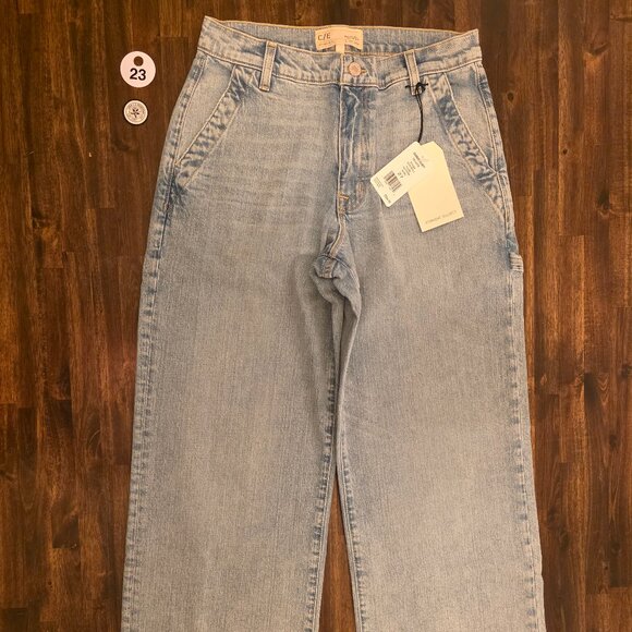 Current/Elliott The Painter Jeans 27 Salt Water Wide Leg Carpenter CE1021 NWT - Picture 1 of 11
